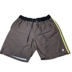 Baja Llama Relaxplorations‎ Striped Athletic Shorts Mens Size M Swim - NWOT